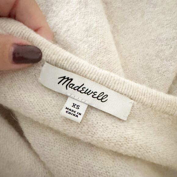 MADEWELL Edgewater Bubble Sleeve Cardigan Sweater Colorblock XS K5801 - Picture 9 of 11